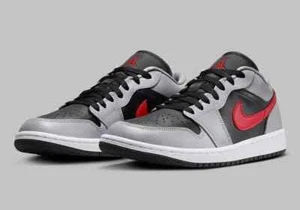 Air Jordan 1 Low Women Multi Sz Cement Grey/Fire Red-Black FZ4183-002 Fast Ship - Picture 1 of 7