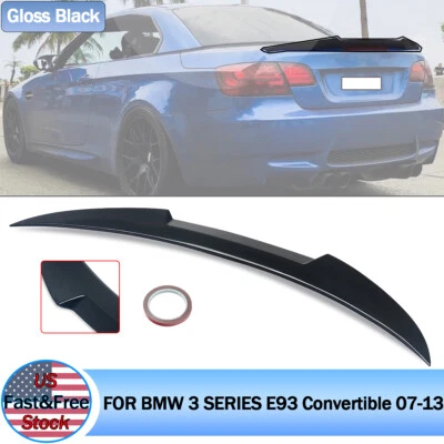 FOR 2007-13 BMW E93 335i M3 CONVERTIBLE GLOSS BLACK TRUNK SPOILER WING M4 STYLE - Image 1 of 4