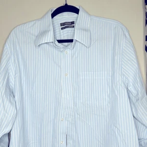 Nordstrom Blue Striped Long Sleeve Shirt 16.5 32-33 - Picture 1 of 9