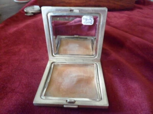 poudrier argent massif minerve art deco - Picture 1 of 6