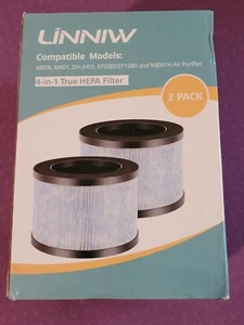 Filtro de repuesto 4 en 1 True HEPA - Linniw - Paquete de 2 - MK06, MK01, MJ001H - NUEVO - Imagen 1 de 3