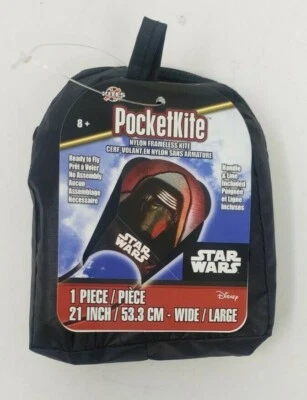 Cometa de bolsillo Star Wars cometa sin marco KYLO REN 21" ancho nailon en bolsa de transporte Foto 1 de 3