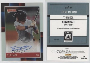 2022 Donruss Optic Retro 1988 Signatures Holo Prizm TJ Friedl Rookie Auto RC