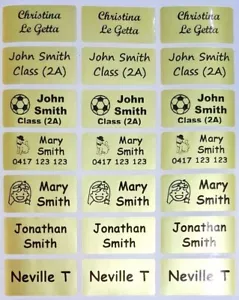 96+36 FREE Gold Customised Personalised Name Label Sticker (30*15mm) Dishwasher - Picture 1 of 4