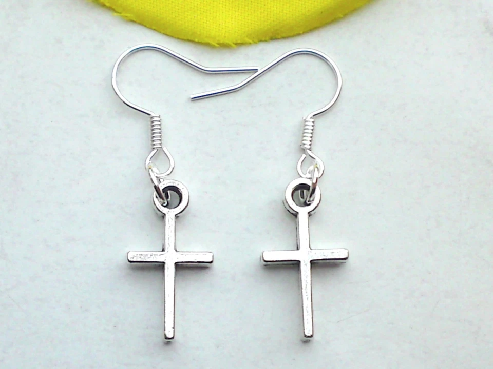 Ohrringe *KREUZ Ohrhänger Kruzifix Glaube Religiös Hänger Schmuck Ohrschmuck Neu - Bild 1 von 1