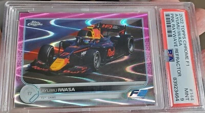2022 Topps Chrome F1 AYUMU IWASA Pink Wave Refractor Rookie Card #/75 PSA 9 #144 - Image 1 of 3