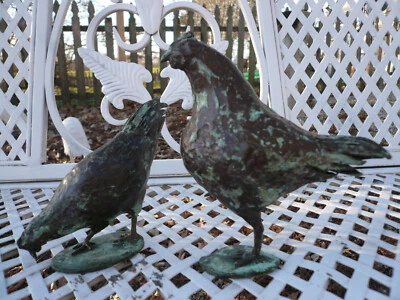 PRECIOSA PÁTINA FABULOSA DE JARDÍN / GALLINA DE BRONCE ANTIGUO DE 5 1/2" DE ALTO Foto 1 de 4