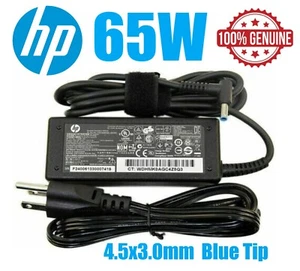 Genuine 65W HP Adapter Power Charger For Pavilion Laptop Blue Tip 4.5*3.0mm - Picture 1 of 9