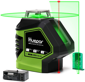 Huepar Self-Leveling Green Laser Level 360 Cross Line with 2 Plumb Dots Laser 