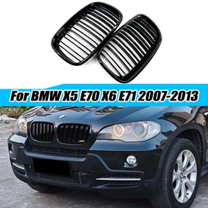 Gloss Black Front Bumper Kidney Grill For BMW X5 E70 X6 E71 2007-2013 SUV 4-Door - Picture 1 of 6