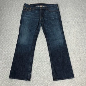 True Religion Jeans Mens 40x34 Blue Ricky Relaxed Straight Made in USA Denim Day - Picture 1 of 14