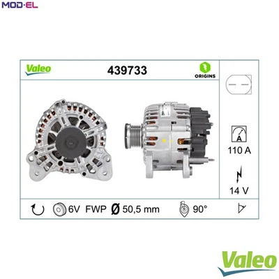 ALTERNATOR 439733 FOR SKODA OCTAVIA/II/Combi LAURA FABIA YETI RAPID/Spaceback - Image 1 of 4