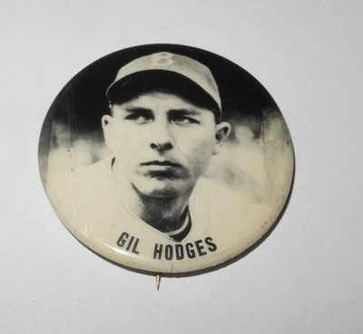 1950-е Бейсбол Gil Hodges Brooklyn Dodgers Мировая Серия Сувенирная Булавка Кнопка - Изображение 1 из 2