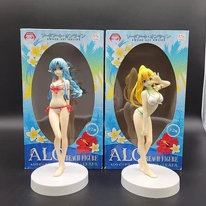 Sword Art Online ALO Beach Figures Set of 2 Asuna Leafa SAO Jamma FuRyu Anime - Picture 1 of 22
