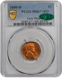 1940-D Lincoln PCGS (CAC) RD 67+ - Picture 1 of 4