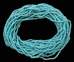 Twist A Bead 1980's Original Necklace 32-34 Inch TURQUOISE COLORED FOSSIL STONE - Picture 1 of 2
