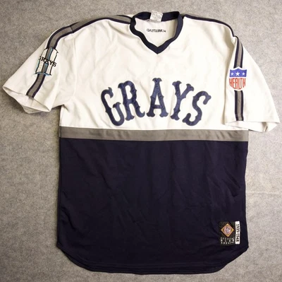 Camiseta Homestead Gris Para Hombres 3XL Azul Marino Blanco Liga Negra Béisbol Parche NLBM Foto 1 de 4