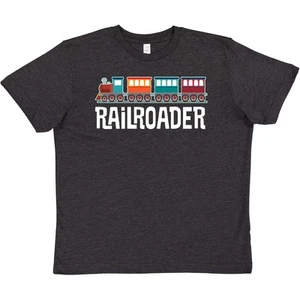 Inktastic Railroader Train Hobby Youth T-Shirt Locomotive Apparel Clothing Tee - Picture 1 of 3