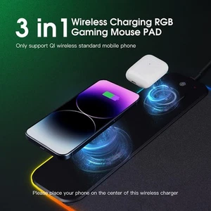 15W Wireless Charging RGB Mouse Pad for Gaming and Office Use with Non Slip - Bild 1 von 12