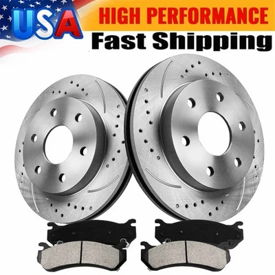 Front Brake Rotors + Ceramic Pads for 2006 - 2008 Rainier Trailblazer GMC Envoy - Image 1 of 4