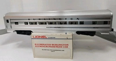 Lionel 6-9577 O Illuminated Aluminum Passenger Coach Burlington "Silver Halter" - Image 1 of 4