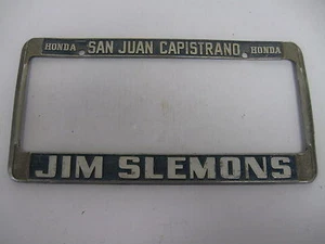 San Juan Capistrano CA Honda Dealership License Plate Frame Metal Tag Embossed - Picture 1 of 1
