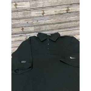 Nike Men's Polo Knit Logo Black Size Large - Picture 1 of 6