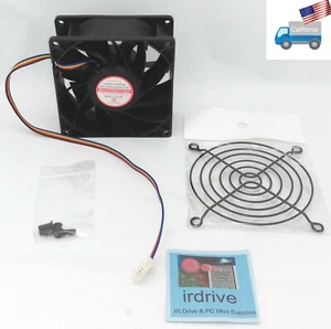 NEW High Speed 92mm x 38mm 4pin PWM 2x Ball Bearing PC Case Cooling Fan + Grill - Picture 1 of 12