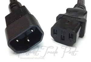 3ft Heavy Duty 14AWG 3-Prong Jumper Cable PDU Adapter Extension Cord - Cisco HP - Picture 1 of 9