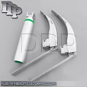 MCCOY FLEXI-TIP FIBEROPTIC LED Laryngoscope SET- BLADE # 3 &4,MEDIUM HAN FL-002 - Picture 1 of 3