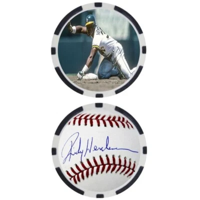 Rickey Henderson SIGNED Baseball Legends Poker Chip - Image 1 of 2