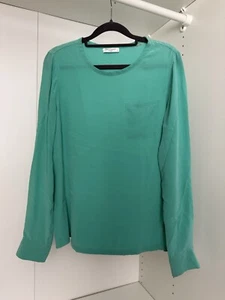 Women’s EQUIPMENT Turquoise Silk Classic Pullover Blouse Shirt Small EUC - Picture 1 of 7