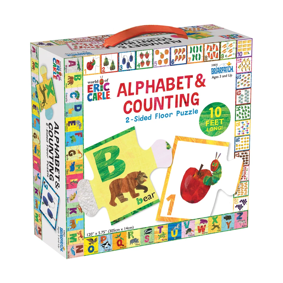 University Games Eric Carle 2-sided Floor Puzzle-alphabet and Counting