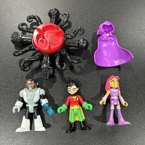 Imaginext Teen Titans Go Robin Cyborg Starfire and Ravens Cape Action Figure Lot - Picture 1 of 6