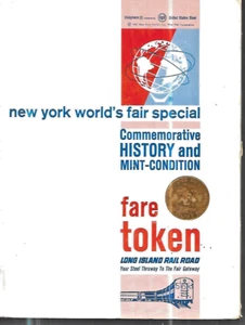 LIRR LONG ISLAND RAIL ROAD NEW YORK 1964 WORLD'S FARE TOKEN COMMEMORATIVE BOOK - Picture 1 of 1