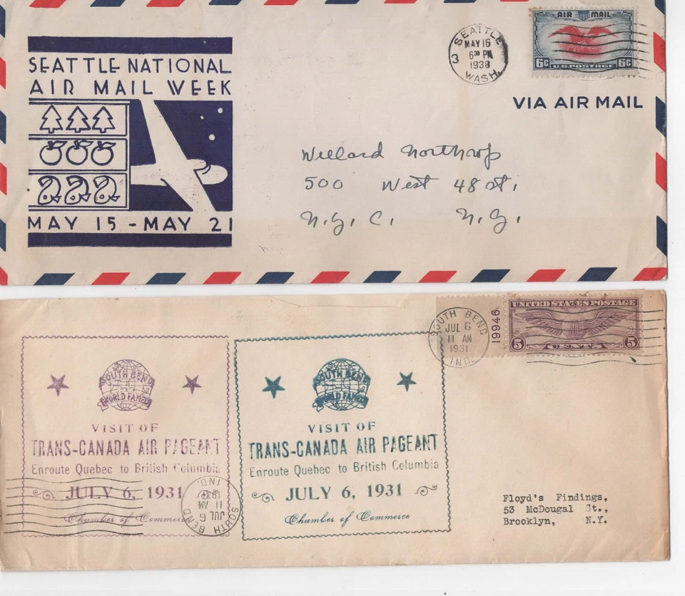 10 US Scott # C12 -C23 Air Mail Covers - Special Cancels 1931, FREE USA SHIPPING - Image 1 of 4