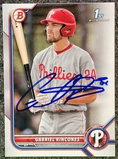 Gabriel Rincones Signed IP 2022 Bowman Draft Card BD142 Phillies Top 10 Prospect