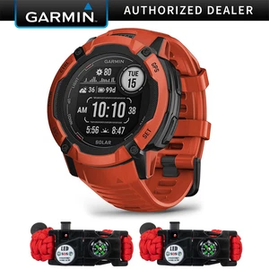 Garmin Instinct 2X Solar Rugged GPS Smartwatch Flame Red + 2x Tactical Bracelet - Picture 1 of 12