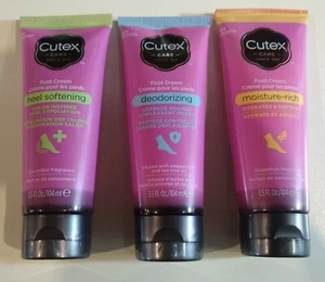 Lot Of 2 Cutex Foot Cream (Heel Softening, Deodorizing, Moisture-Rich) 3.5 oz ea - Picture 1 of 10