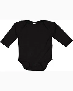 Rabbit Skins 4411 Infant Combed Ringspun Cotton/Polyester Long Sleeve Bodysuit - Picture 1 of 13