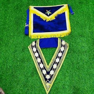 Masonic Regalia OES Worthy Patron/Matron Velvet Apron with Beaded Collar - Bild 1 von 6