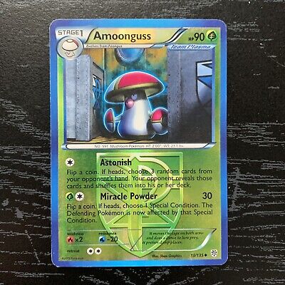 Amoonguss 13/135 Uncommon Reverse Holo Pokemon Card Plasma Storm - Damaged