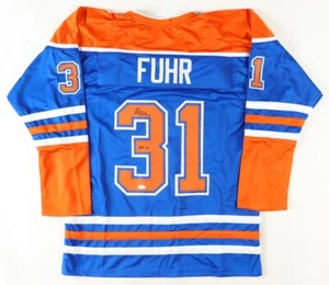 Grant Fuhr Signed Edmonton Oilers Jersey "HOF 03" (JSA COA) 5xStanley Cup Champ - Picture 1 of 6