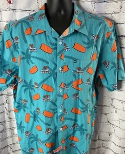 Quicksilver Mens Teal Button down S/S shirt with pocket Size XL Skate & Board - Bild 1 von 5