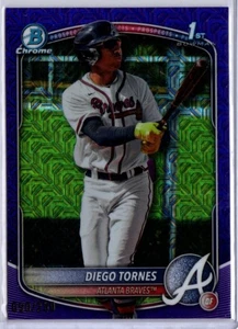 2025 Bowman Chrome Baseball Purple Mojo Refractor Diego Tornes ROOKIE BRAVES 199 - Picture 1 of 1