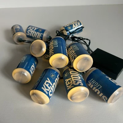 Cadena de luces de cerveza Key Stone luces de fiesta luces interiores exteriores 9 pies raras Foto 1 de 4