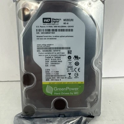 WSTRN DIG Drive SATA300 2TB 64MB 54RPM Green AV-GP 64 MB Buffer 3.5" WD20EURS - Image 1 of 2