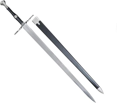 Espada Medieval 49" Réplica Espada Edad Media Dos Manos con Hoja Opaca y Vaina Foto 1 de 4