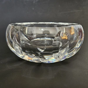 "Cenicero redondo pesado de cristal de baccarat vintage hecho en Francia 4,25"""  - Imagen 1 de 10