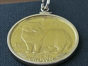 1989 ISLE OF MAN 1/2 OZ GOLD CROWN CAT COIN (PENDANT FRAME) A-1 PRICE REDUCED!l - Picture 1 of 6